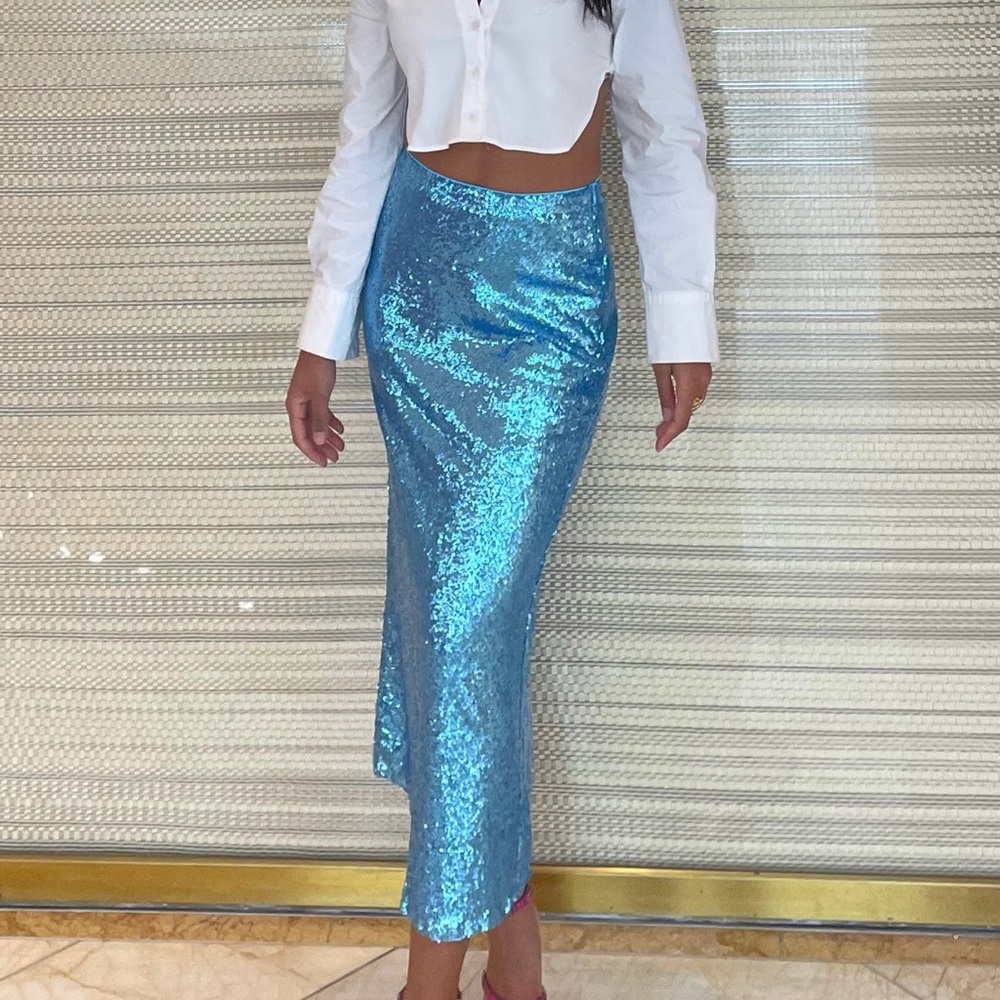 Sequin Blue Skirt